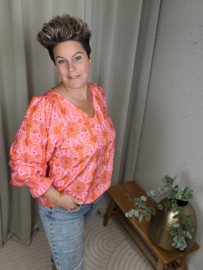 Blouse Keet "oranje- roze" Azzurro