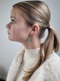 Oorbellen Suus "goud/Groen"