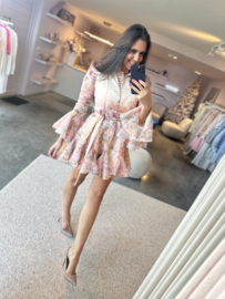 LOLA JURK ROZE BLOEM kort