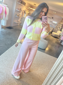LISE CARDIGAN GEEL/ROZE