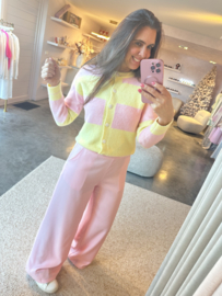 LISE CARDIGAN GEEL/ROZE