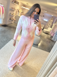 ROSANNE CARDIGAN RUIT ROZE