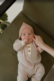 Knitted Hat peach 100% katoen