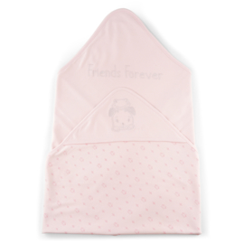 Frogs & Dogs Hooded blanket roze