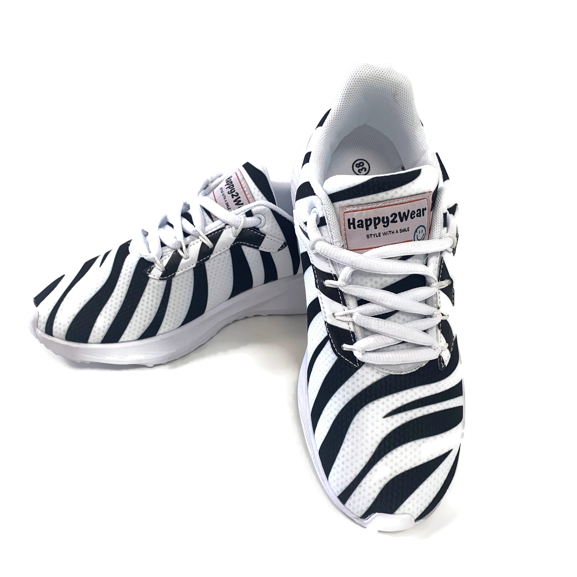 Happy2Wear Zorg Sneakers | Zebra zwart wit