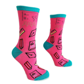 Onderwijs sokken Pink & Aqua