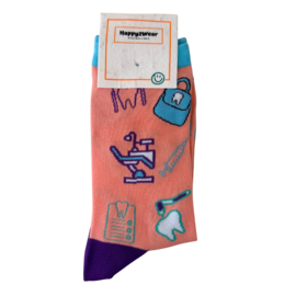 Happy2Wear sokken - Tandzorg en tandheelkunde - Peach
