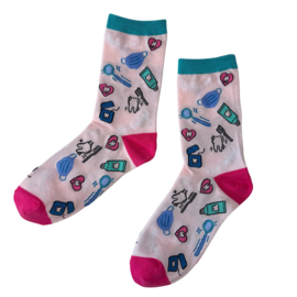 Happy2Wear tandarts sokken - Dental Care Pink