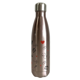 Dubbelwandige fles - ZORG symbolen - Rosé