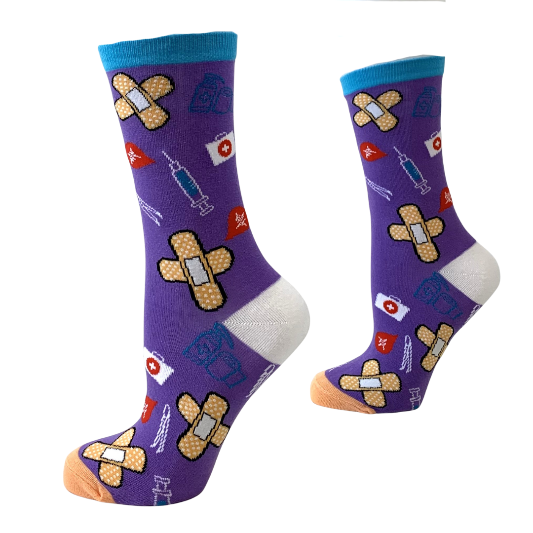 Happy2Wear Zorgsokken Lila Bandage