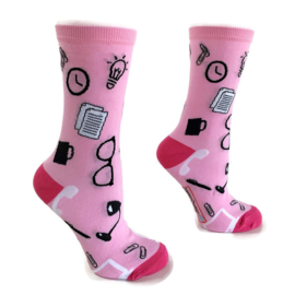 Pink kantoor sokken