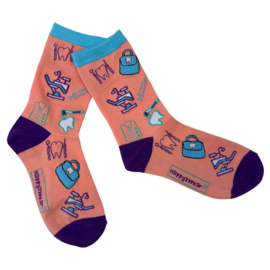 Happy2Wear sokken - Tandzorg en tandheelkunde - Peach
