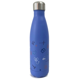 Dubbelwandige fles - DIERZORG symbolen - Lavendel