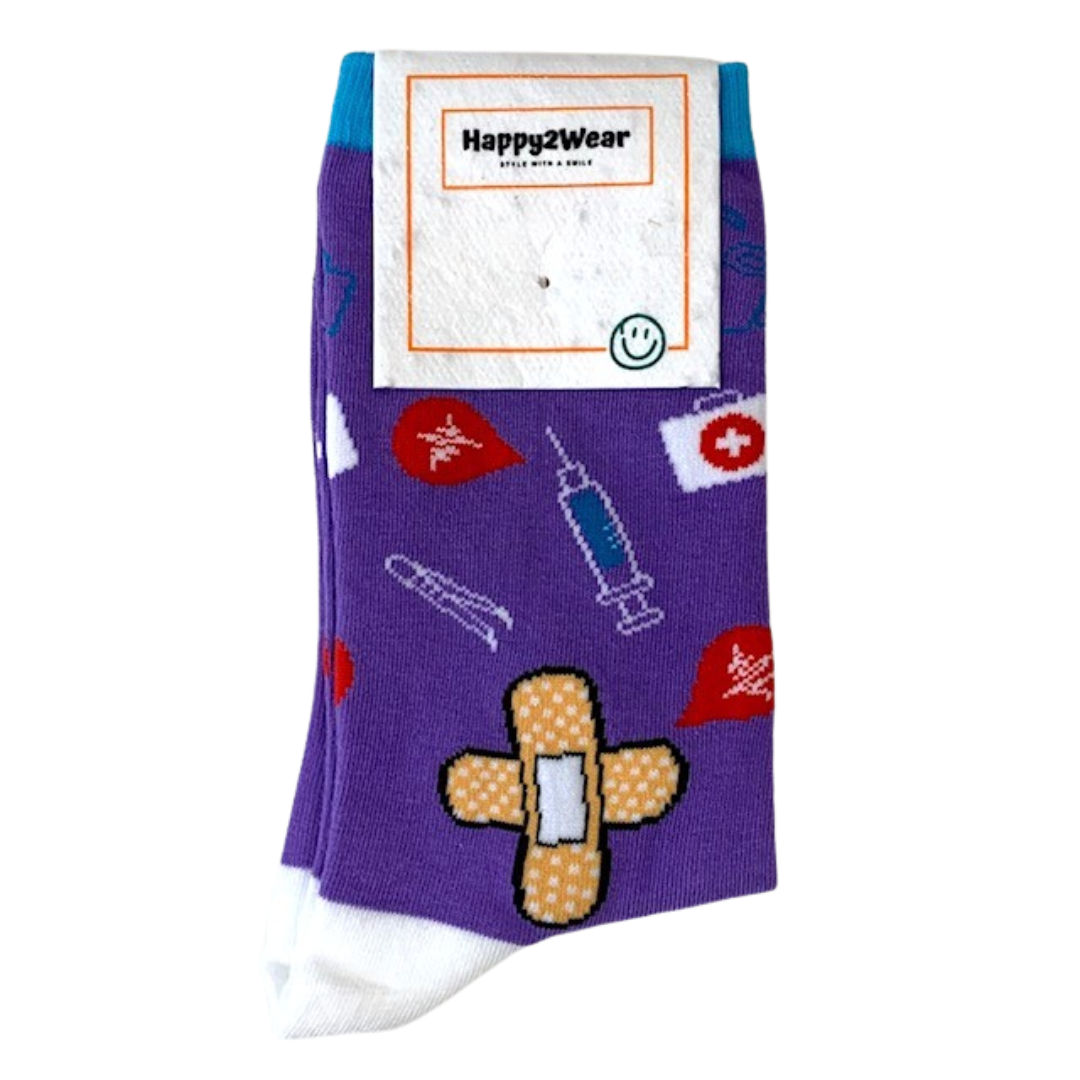 Happy2Wear Zorgsokken Lila Bandage