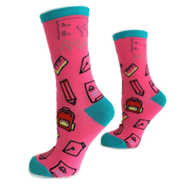 Onderwijs sokken Pink & Aqua