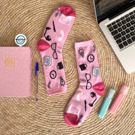 Pink kantoor sokken