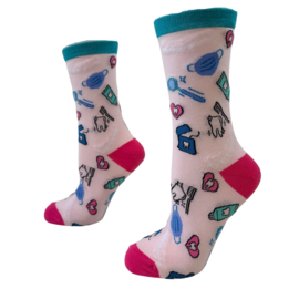 Happy2Wear tandarts sokken - Dental Care Pink