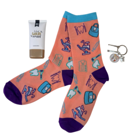 Happy2Wear sokken - Tandzorg en tandheelkunde - Peach
