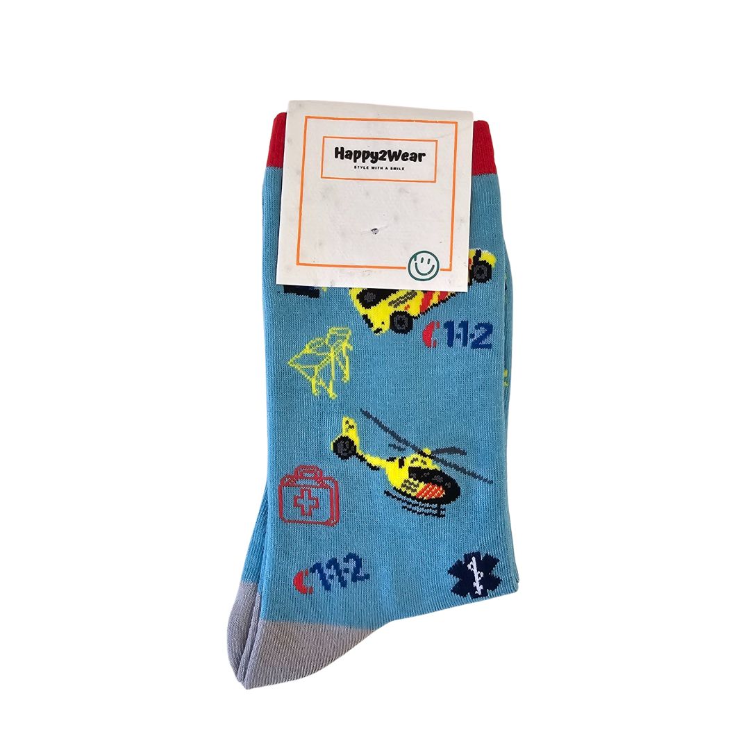 Happy2Wear Ambulance sokken - 112 spoedeisende hulp