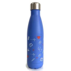 Dubbelwandige fles - ZORG symbolen - Lavendel