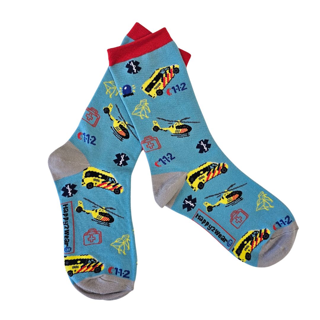 Happy2Wear Ambulance sokken - 112 spoedeisende hulp