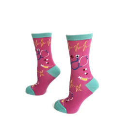 Pink Heart Pulse sokken