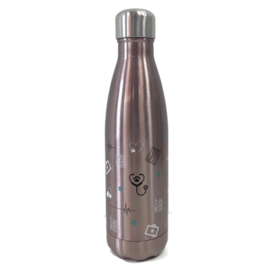 Dubbelwandige fles - DIERZORG symbolen - Rosé