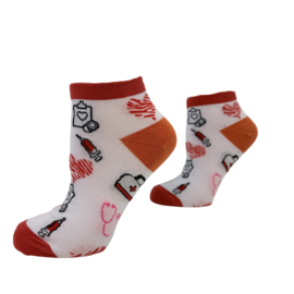 Zorgsokken enkelsokken - Pink Zebra
