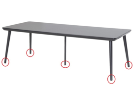 Hartman Sophie Studio tuintafel verstelbare pootdop Xerix