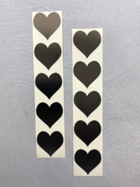 Sticker Hart Zwart (5 stuks)