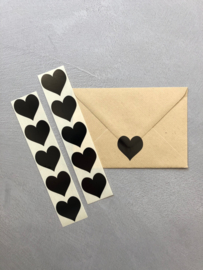 Sticker Hart Zwart (5 stuks)