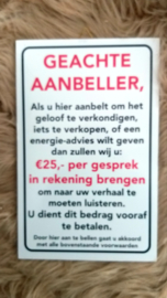 GEACHTE AANBELLER.....