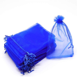 Organza zakje donkerblauw 9x7 cm