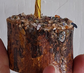 Amethyst Edelsteenboom op houten voet