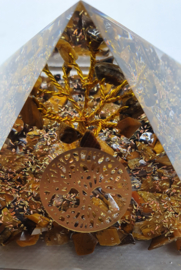 Orgonite Piramide Tijgeroog  Levensboom