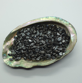 Set - Abalone schelp met Hematiet getrommelde steentjes