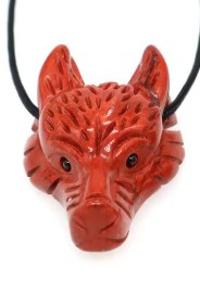 Wolf hanger Jaspis Rood