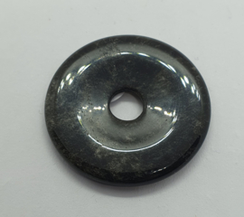 Obsidiaan Zilver donut ca. Ø 35 mm