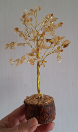 Citrien Edelsteenboom op houten voet