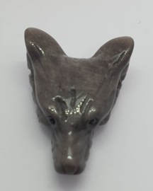 Vos hanger Obsidiaan Zilver