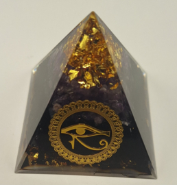 Orgonite Piramide Zwarte Tourmalijn  Oog van Horus