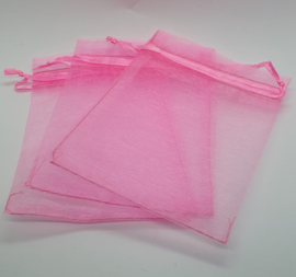 Organza zakje roze 9x12 cm
