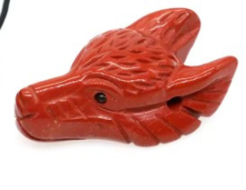 Wolf hanger Jaspis Rood