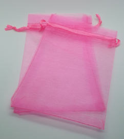 Organza zakje roze 15x10 cm