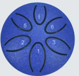 Tongdrum Blauw - 6 tonen