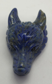 Wolf kop hanger Lapis Lazuli 2