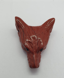 Wolf kop hanger Jaspis Rood