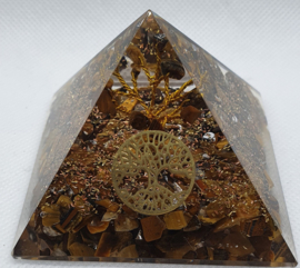 Orgonite Piramide - Tijgeroog  Levensboom