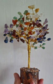 Chakra Edelsteenboom op houten voet
