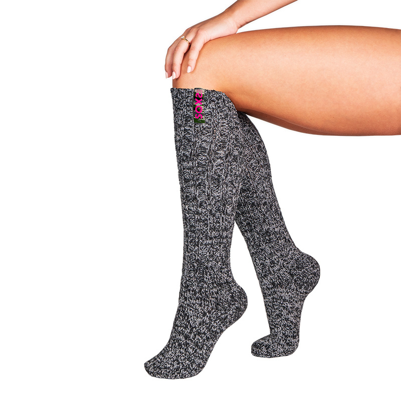 SOXS - Knee High - Dark Grey Wool with Spicy Pink Label  (Woman's) 37-41